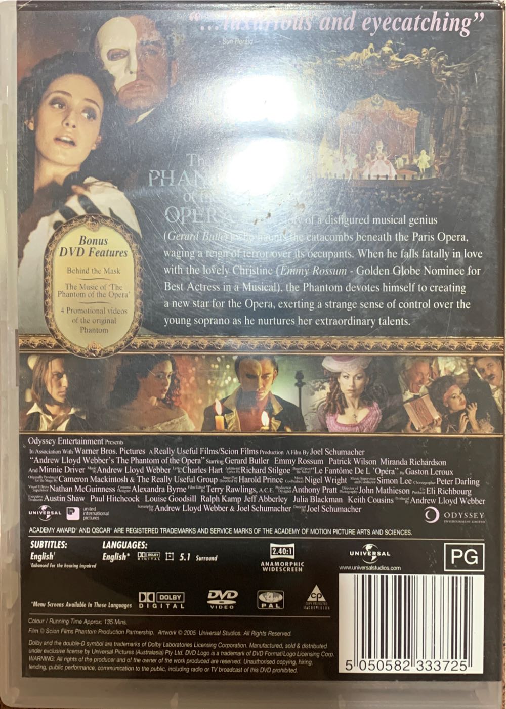 The Phantom of the Opera DVD movie collectible [Barcode 5050582333725] - Main Image 2