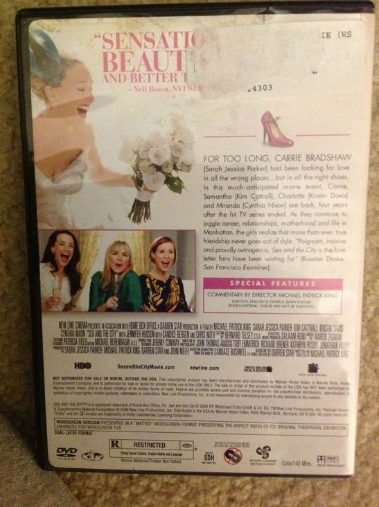 Sex And The City 1, The Movie DVD movie collectible [Barcode 794043124303] - Main Image 2