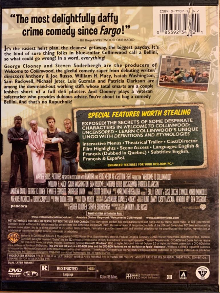 Welcome to Collinwood VHS movie collectible [Barcode 085392329533] - Main Image 2