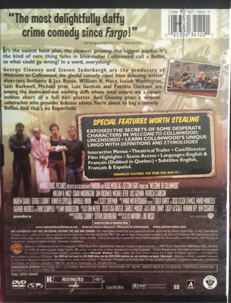 Welcome to Collinwood DVD movie collectible [Barcode 085392341221] - Main Image 2
