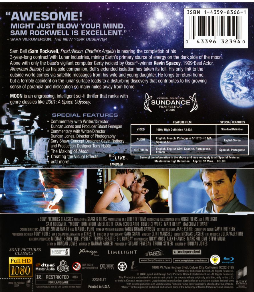 Moon Blu-ray movie collectible [Barcode 5050629035032] - Main Image 2