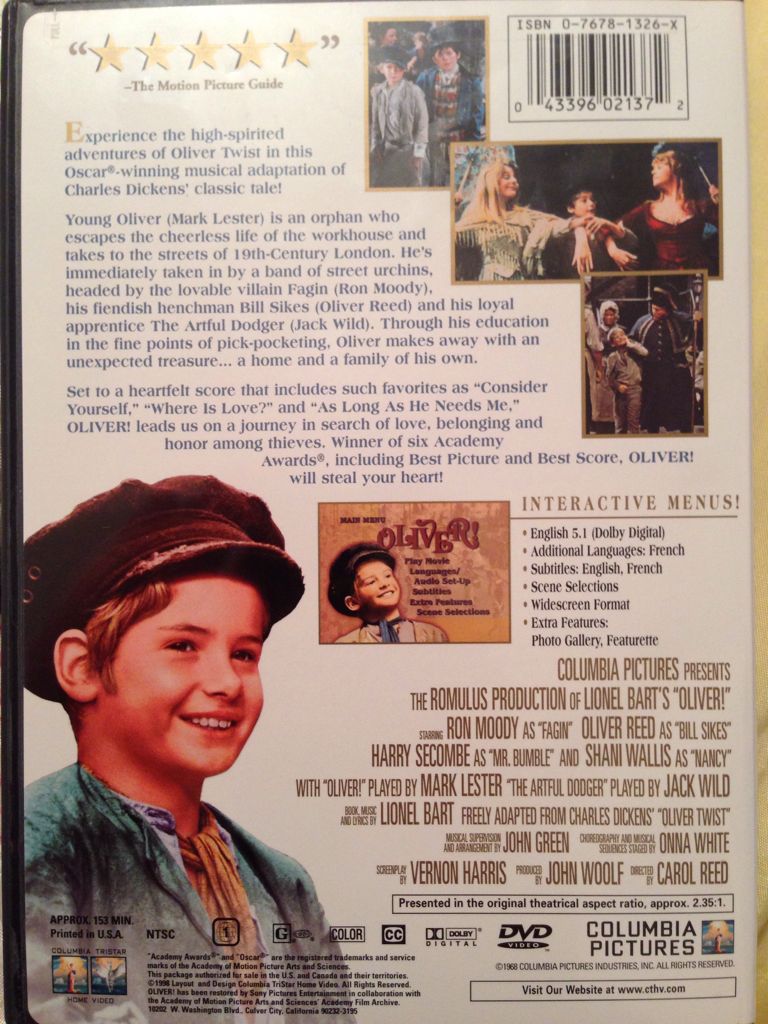 Oliver DVD movie collectible [Barcode 043396021372] - Main Image 2