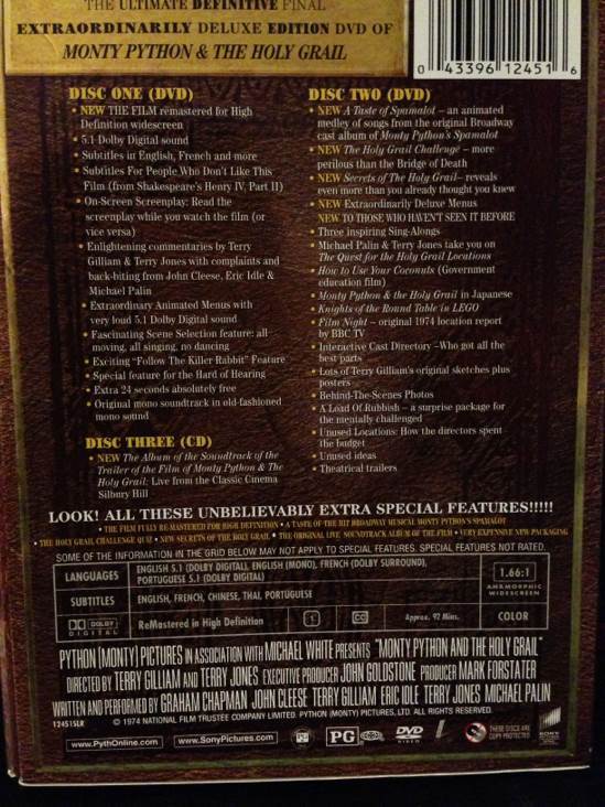 Monty Python and the Holy Grail DVD movie collectible [Barcode 043396124516] - Main Image 2