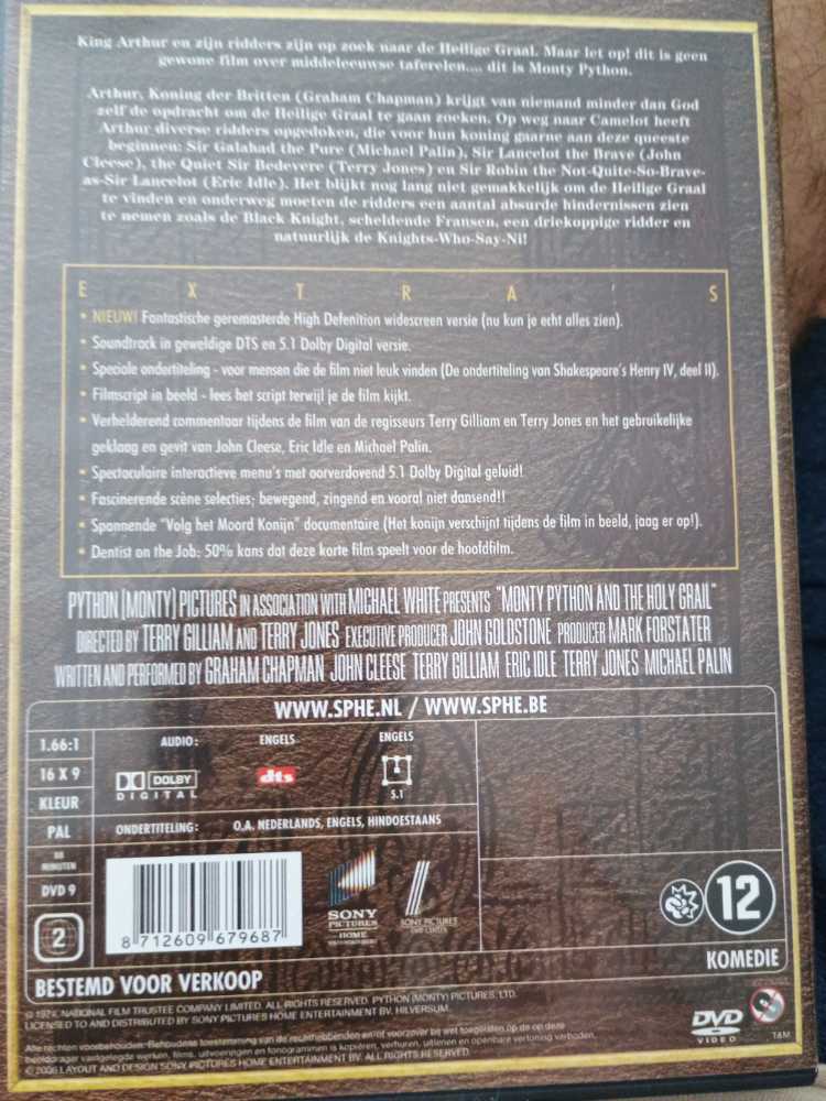Monty Python and the Holy Grail DVD movie collectible [Barcode 8712609679687] - Main Image 2