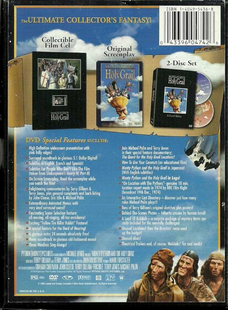 Monty Python2 Monty Python and the Holy Grail DVD movie collectible [Barcode 9317731085604] - Main Image 2