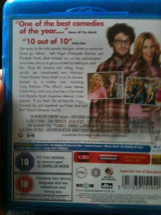 Zack and Miri Make a Porno Blu-ray movie collectible [Barcode 5017239151040] - Main Image 2