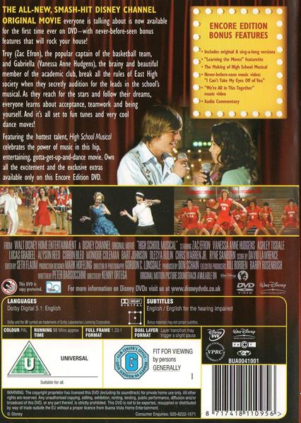 High School Musical DVD movie collectible [Barcode 8717418110956] - Main Image 2