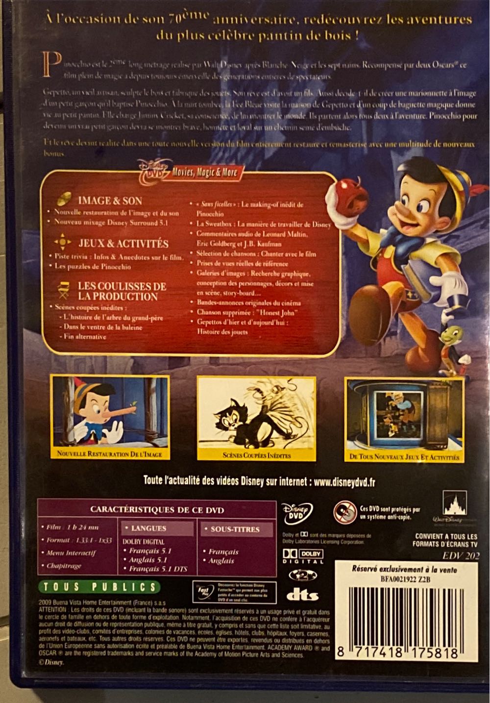 Pinocchio (VHS) VHS movie collectible [Barcode 3459370402391] - Main Image 2