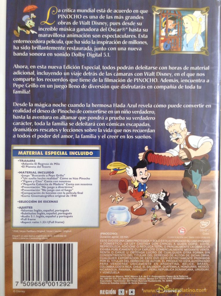 Pinocchio DVD movie collectible [Barcode 7509656001292] - Main Image 2