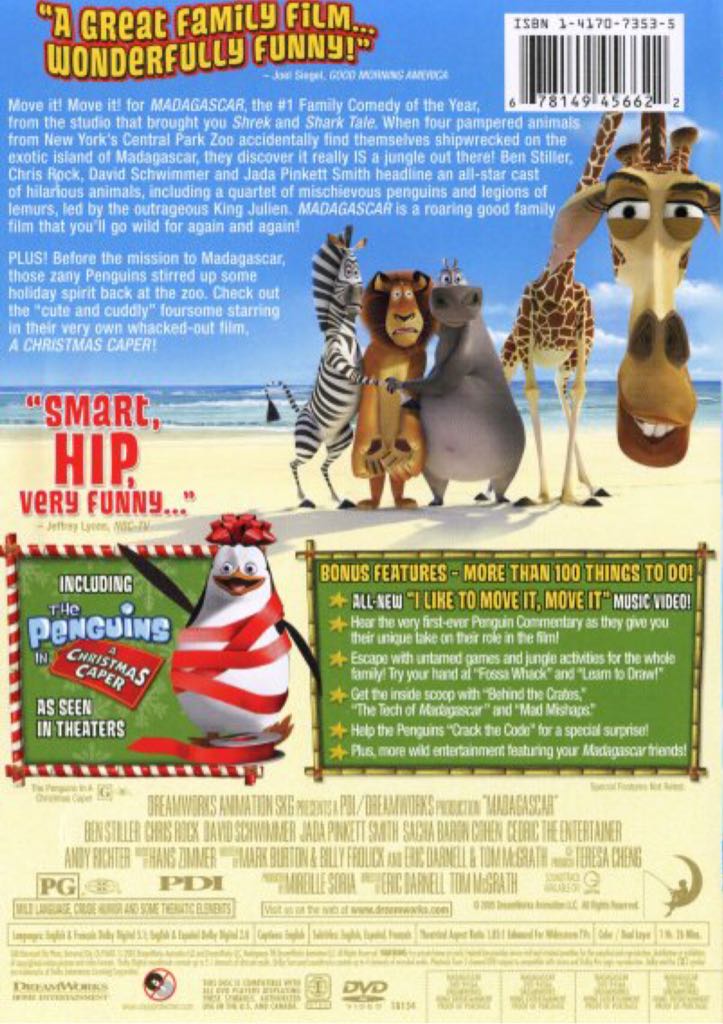 Madagascar DVD movie collectible [Barcode 097361428543] - Main Image 2