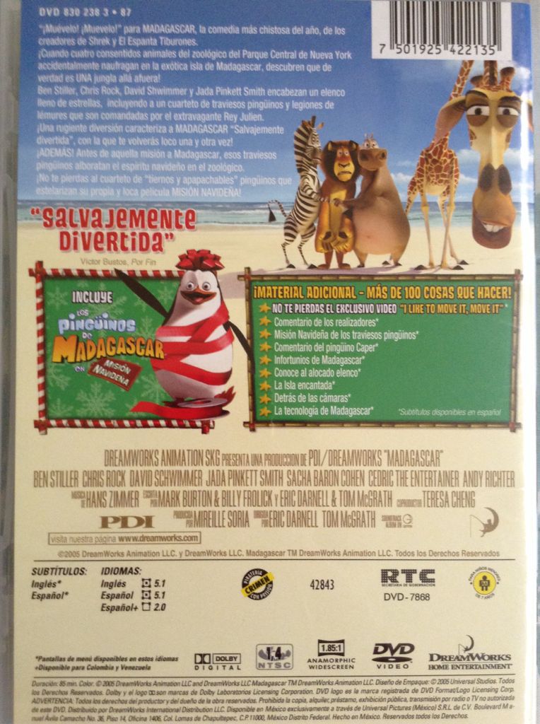 Madagascar DVD movie collectible [Barcode 7501925422135] - Main Image 2