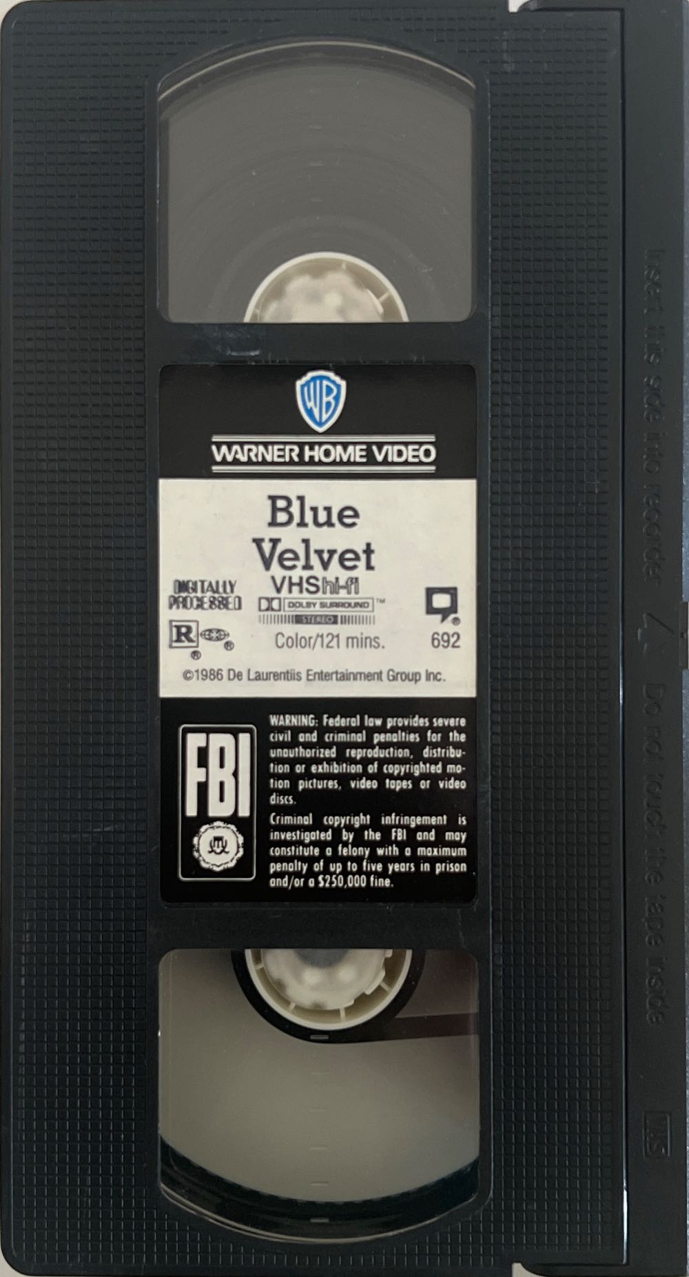 Blue Velvet VHS movie collectible [Barcode 012569069237] - Main Image 3