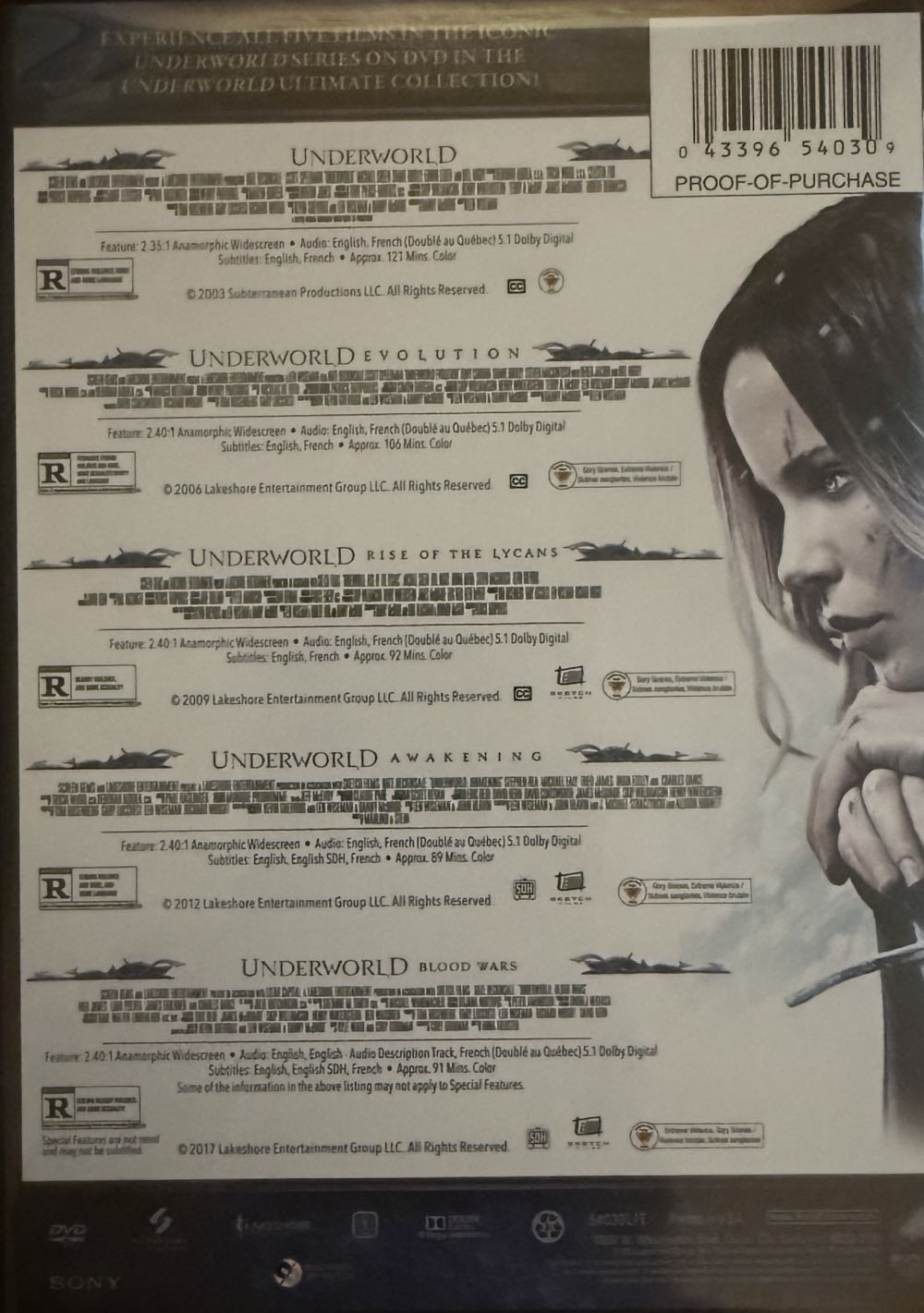 Underworld 3: Rise Of The Lycans DVD movie collectible [Barcode 4339631093] - Main Image 2