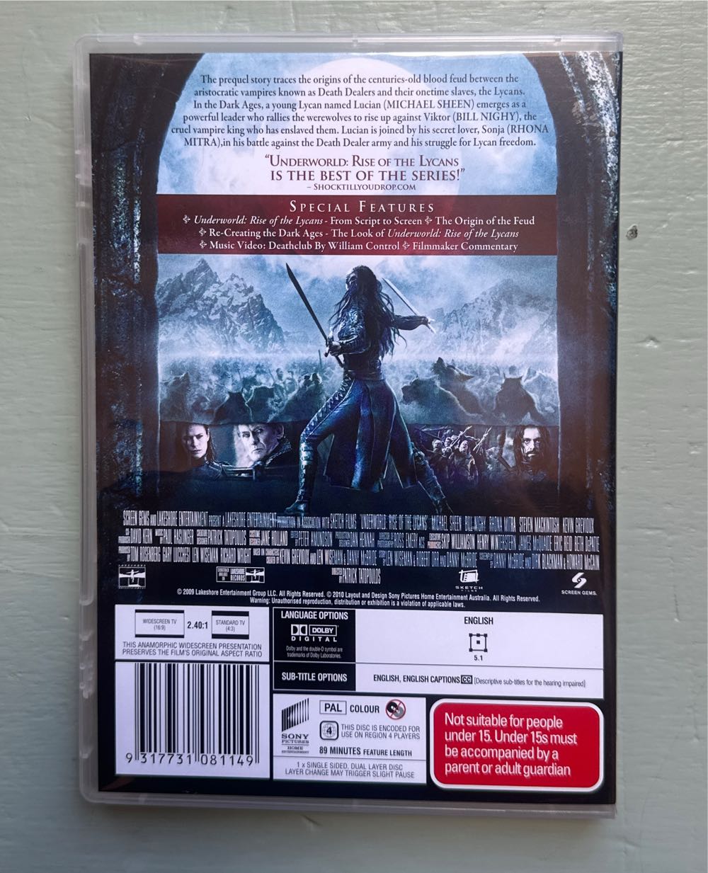 Underworld 3: Rise of the Lycans (2009) DVD DVD movie collectible [Barcode 9317731081149] - Main Image 2