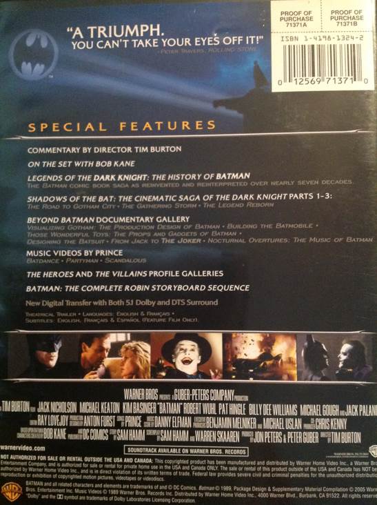Batman Digital Copy movie collectible [Barcode 012569713710] - Main Image 2