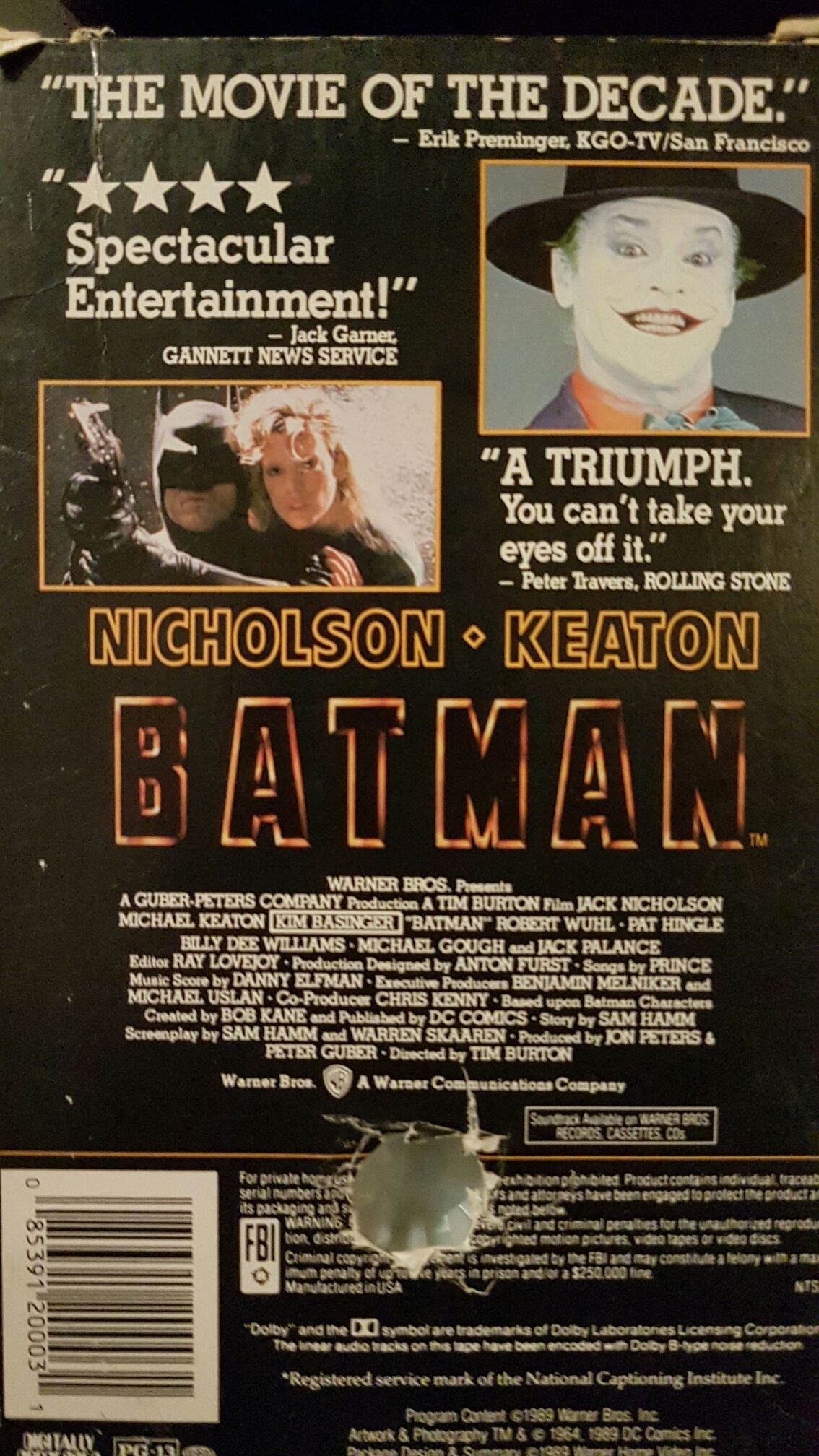 Batman VHS movie collectible [Barcode 5014780125469] - Main Image 2