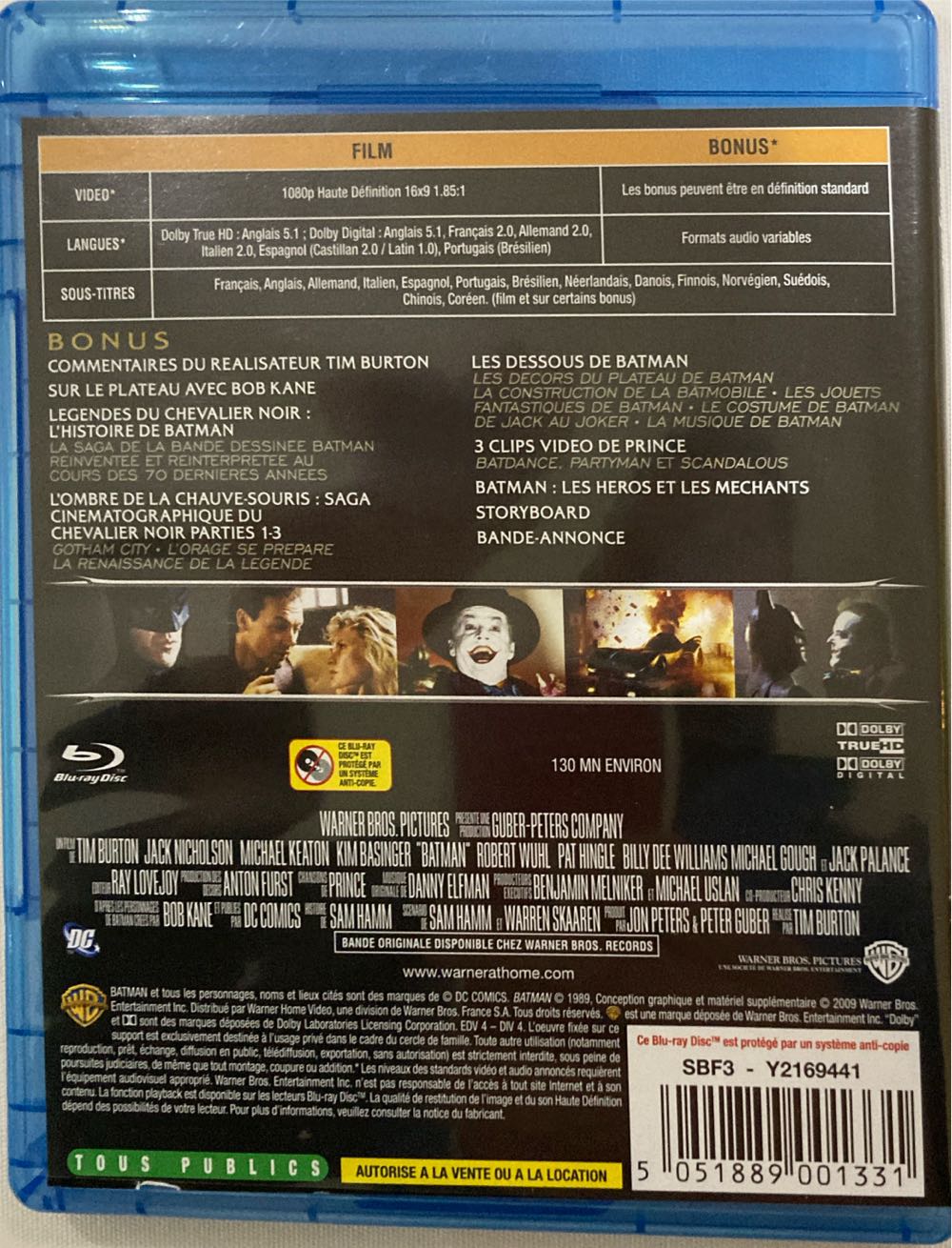 Batman Blu-ray movie collectible [Barcode 5051889001331] - Main Image 2