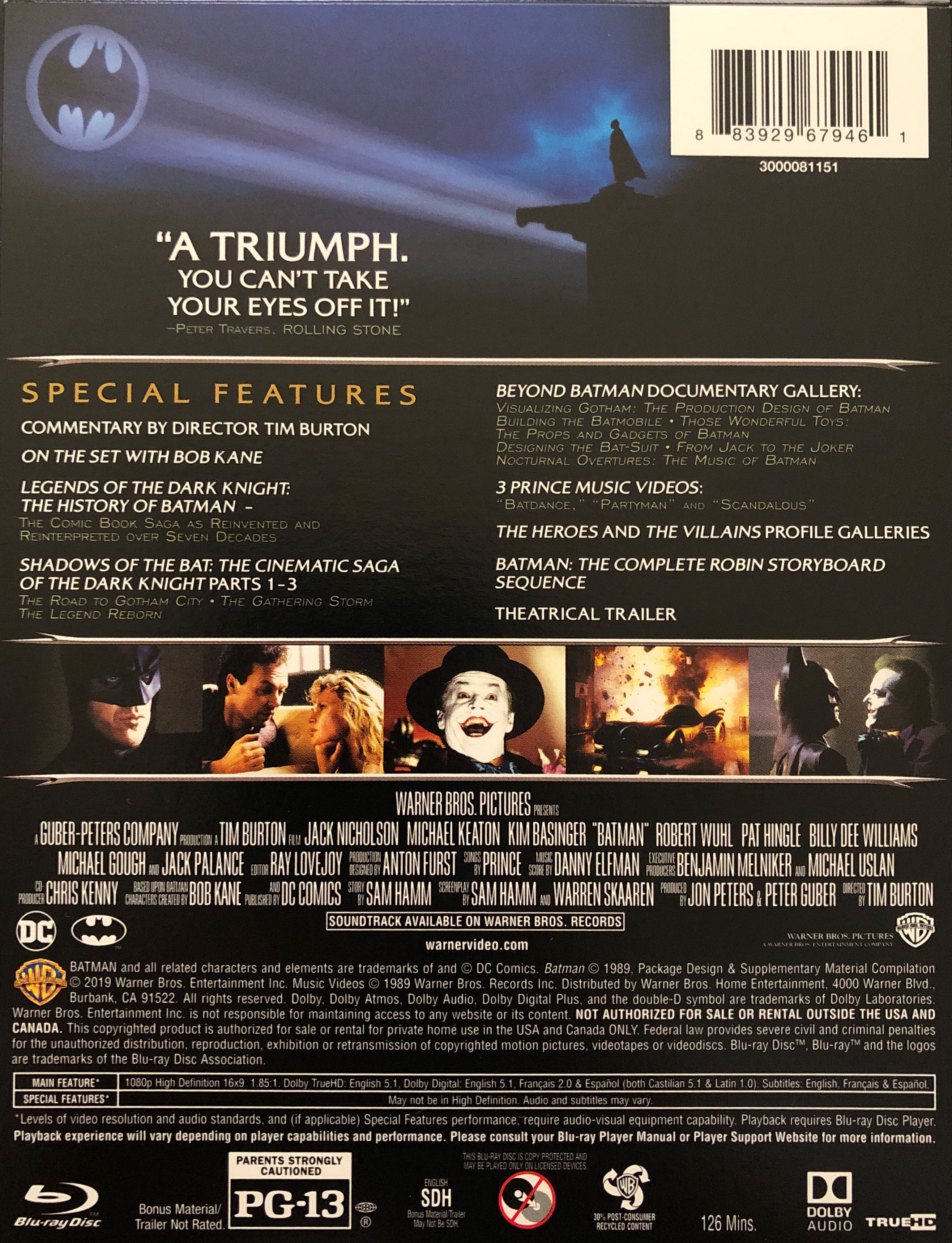 Batman Blu-ray movie collectible [Barcode 7321900216944] - Main Image 2
