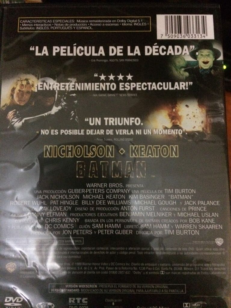 Batman 1.1 Batman DC DVD movie collectible [Barcode 7509036033134] - Main Image 2