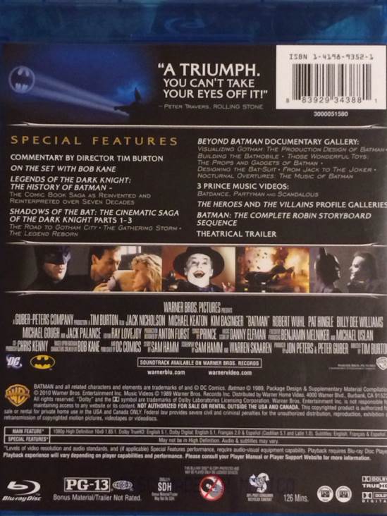 Batman Blu-ray movie collectible [Barcode 883929343881] - Main Image 2