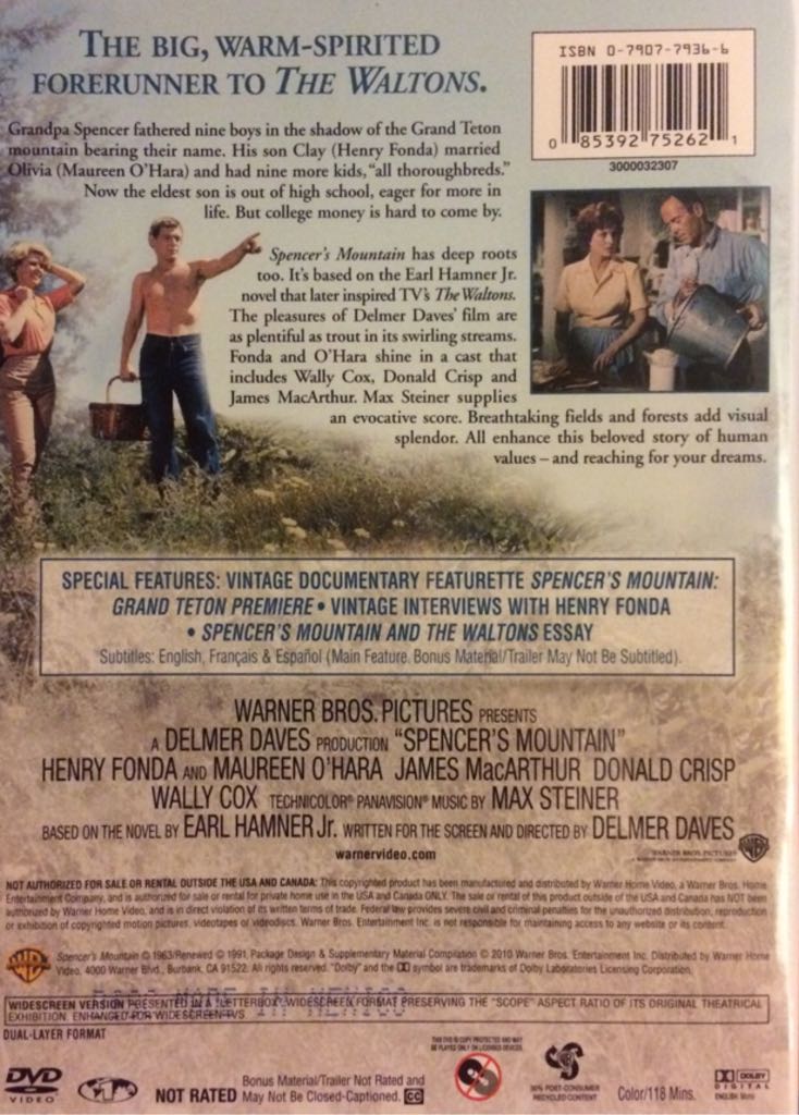 H. FONDA(1963)Spencer’s Mountain     okru 16mm movie collectible [Barcode 085392752621] - Main Image 2