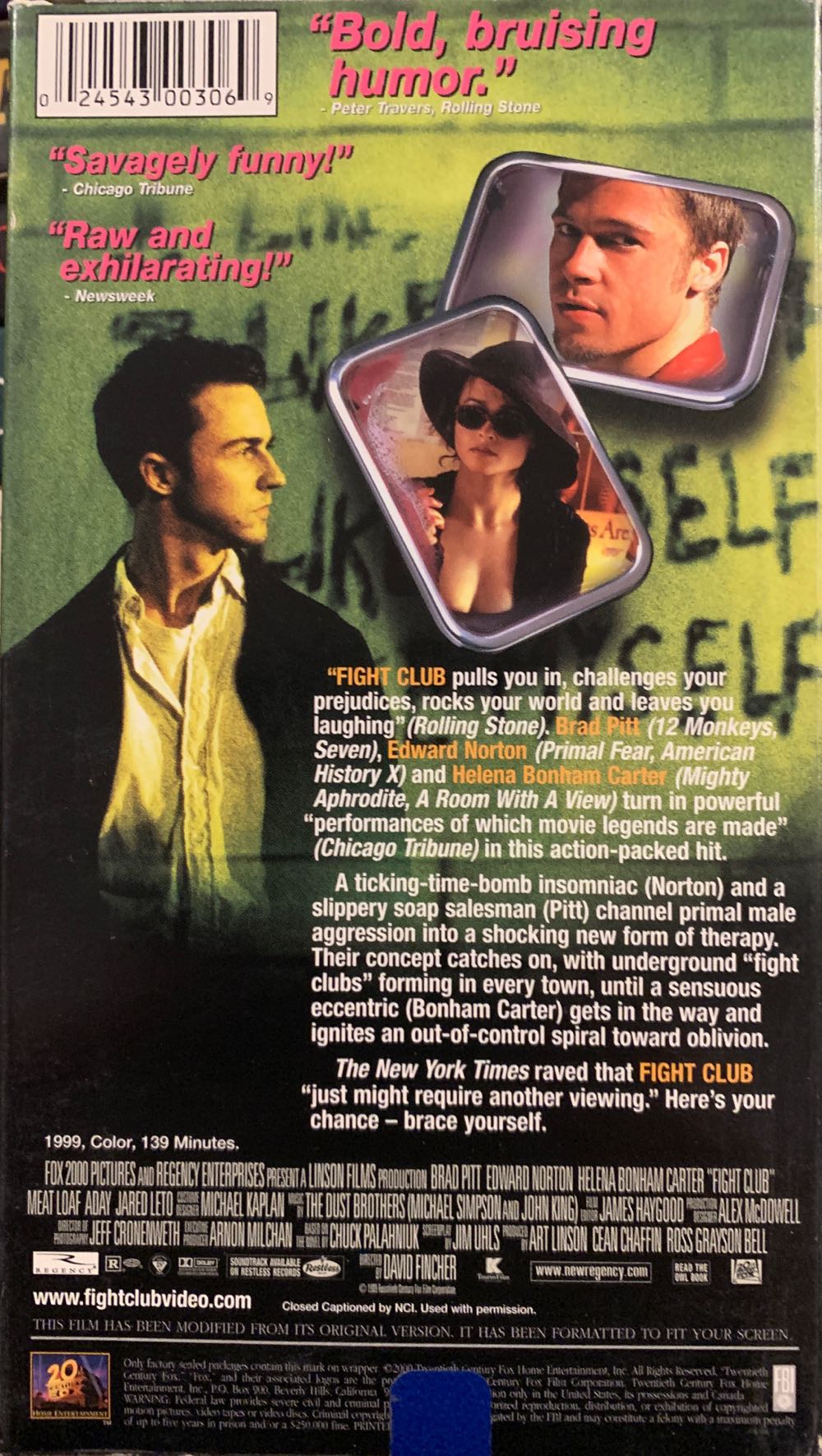 Fight Club (VHS) VHS movie collectible [Barcode 024543003069] - Main Image 2
