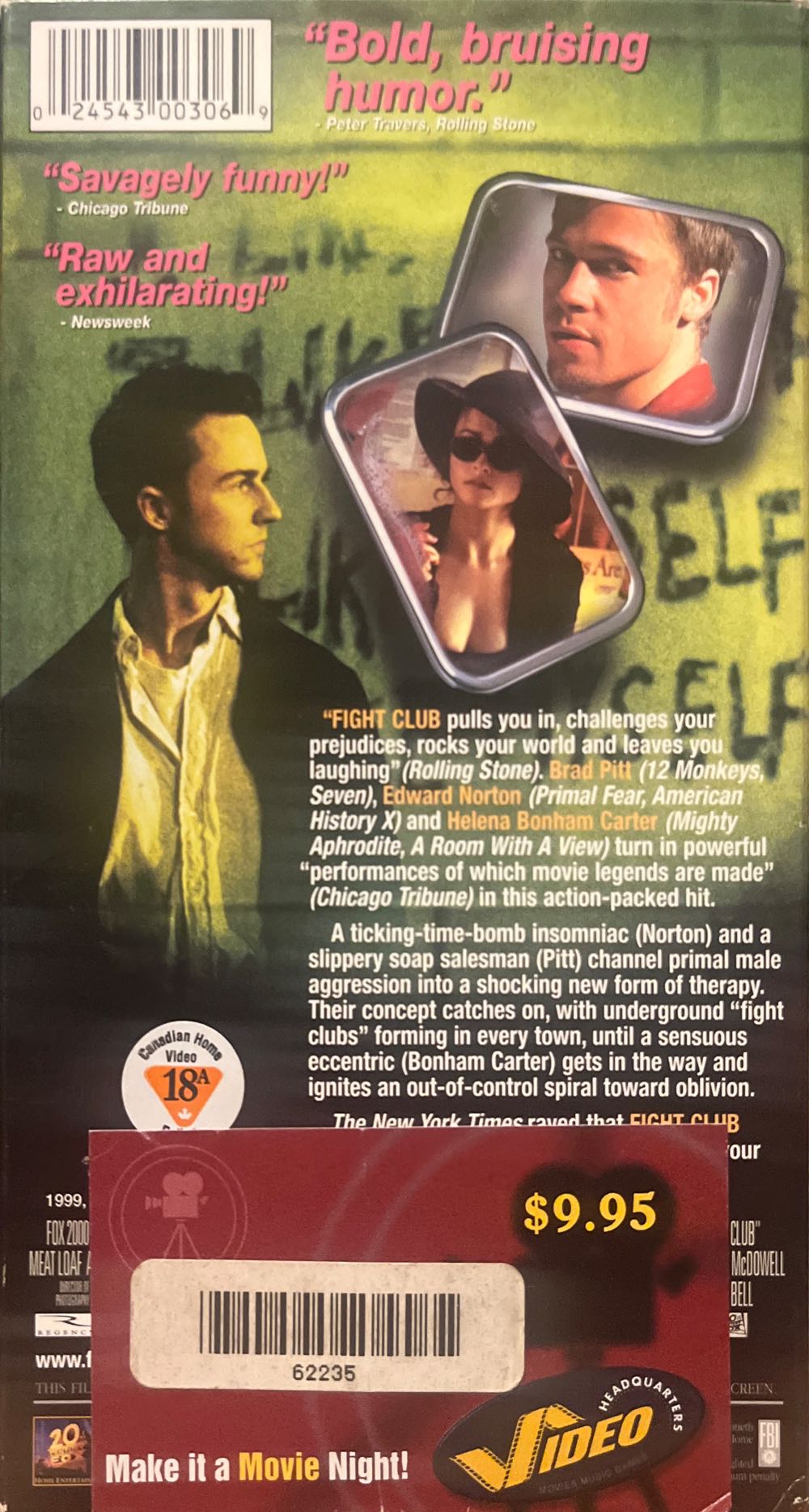 Fight Club (VHS) VHS movie collectible [Barcode 024543003069] - Main Image 3