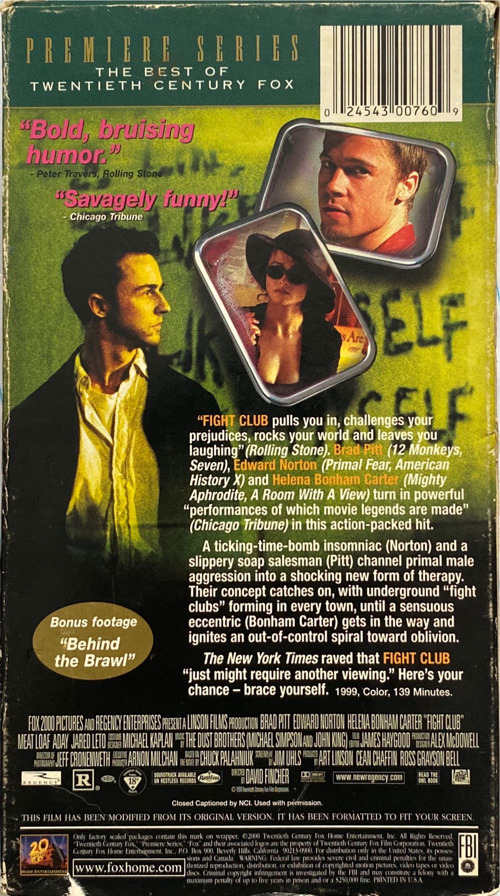 Fight Club VHS movie collectible [Barcode 024543007609] - Main Image 2