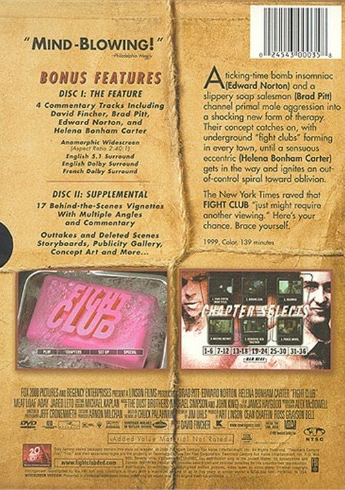 Fight Club DVD movie collectible [Barcode 2049236003841] - Main Image 2