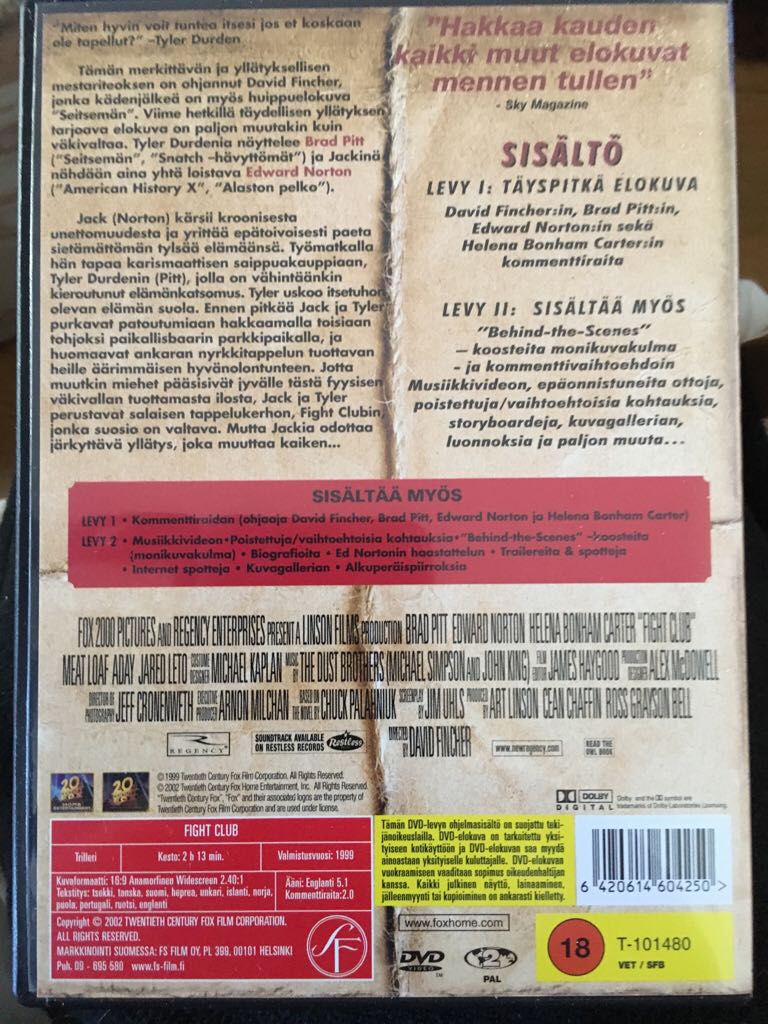 Fight Club DVD movie collectible [Barcode 6420614604250] - Main Image 2