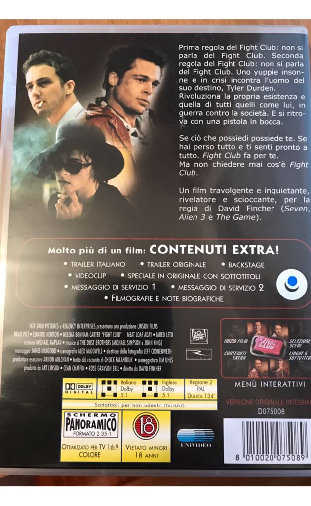 Fight Club DVD movie collectible [Barcode 8010020075089] - Main Image 2