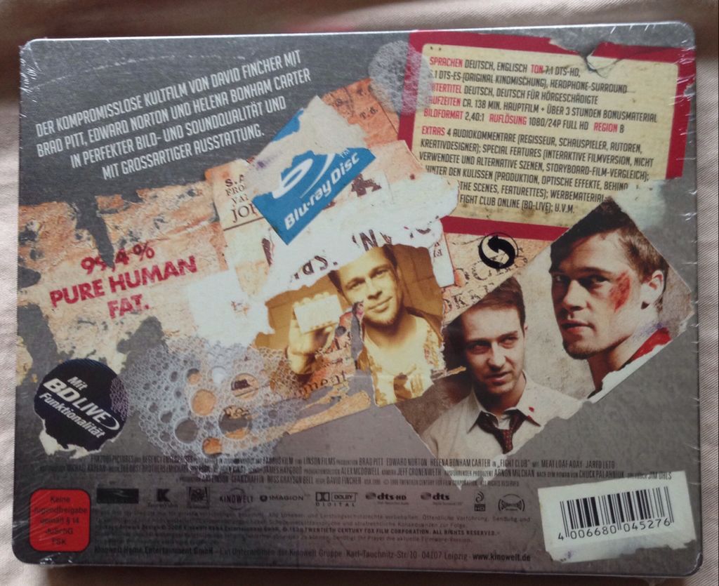 Fight Club Blu-ray movie collectible [Barcode 9321337135731] - Main Image 2