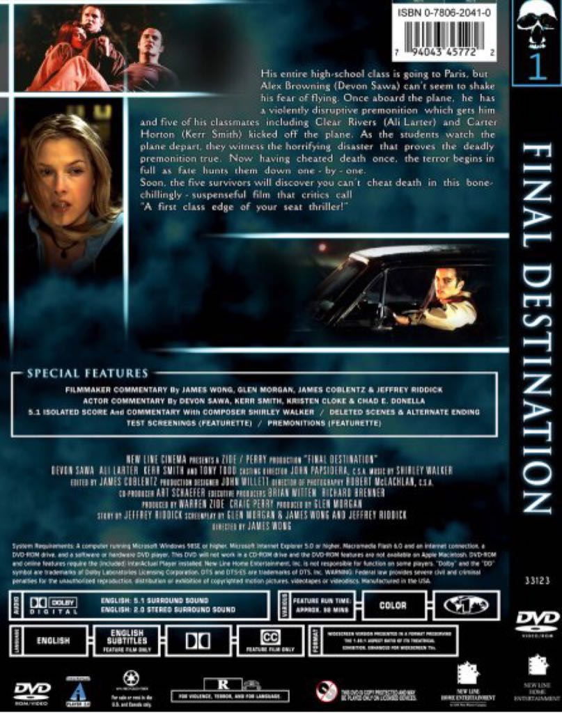 Final Destination DVD movie collectible [Barcode 8113045800589] - Main Image 2