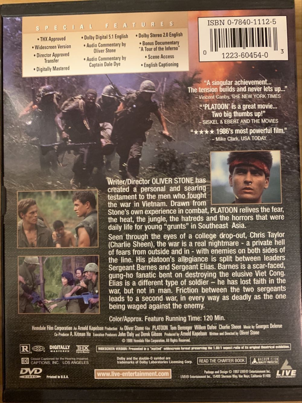 Platoon DVD movie collectible [Barcode 012236045403] - Main Image 2