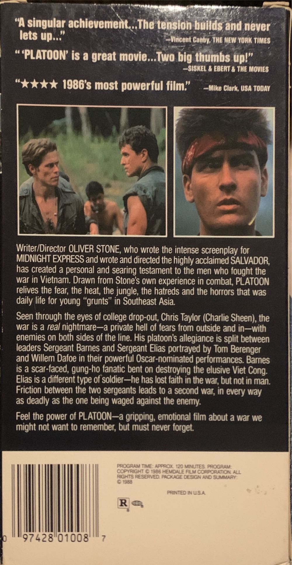 Platoon VHS movie collectible [Barcode 097428010087] - Main Image 2