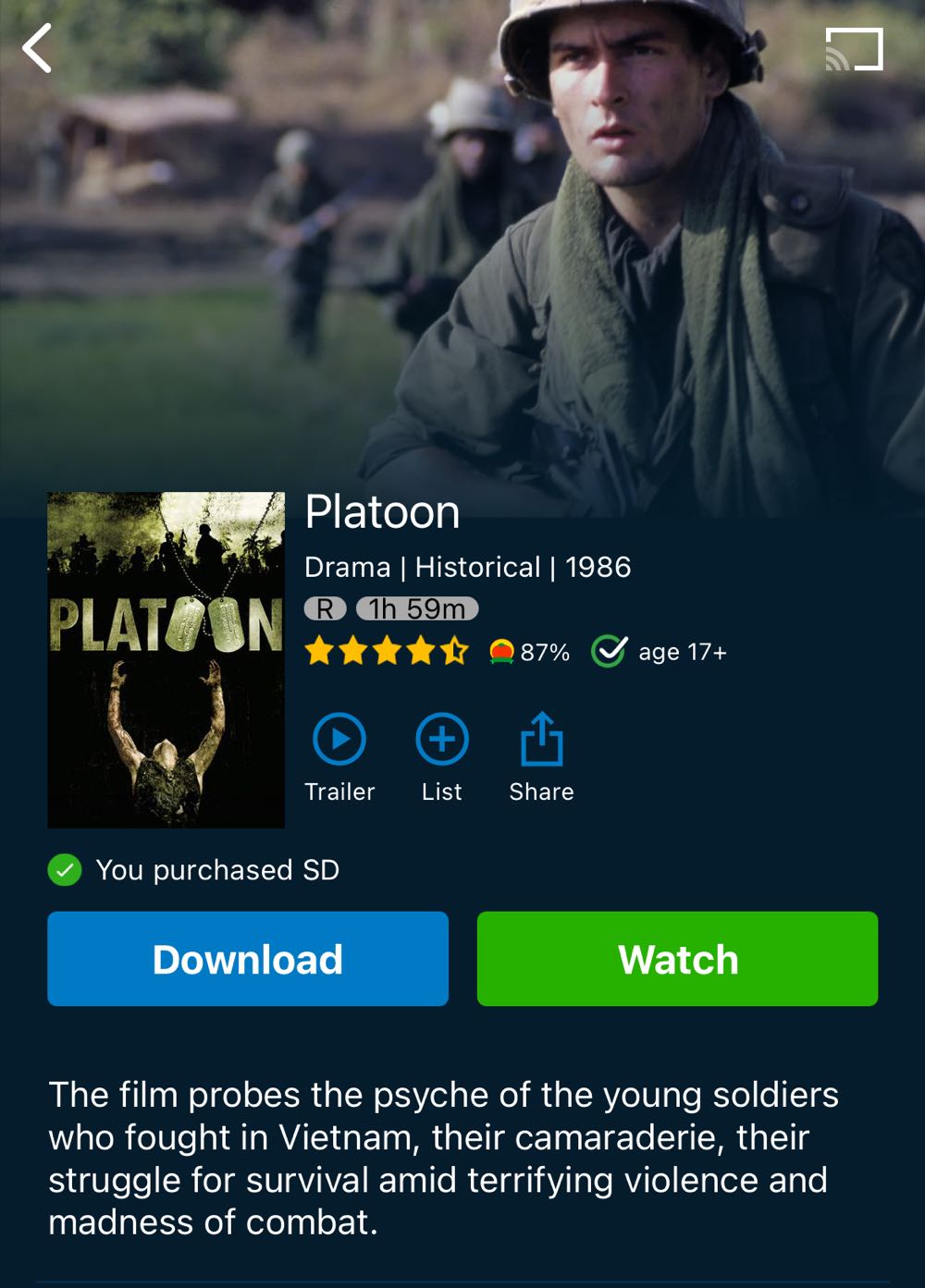 Platoon Apple TV movie collectible [Barcode 4717415180369] - Main Image 2