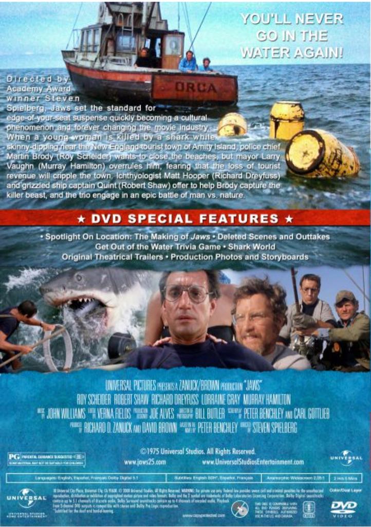 Jaws DVD movie collectible [Barcode 5050582495454] - Main Image 2