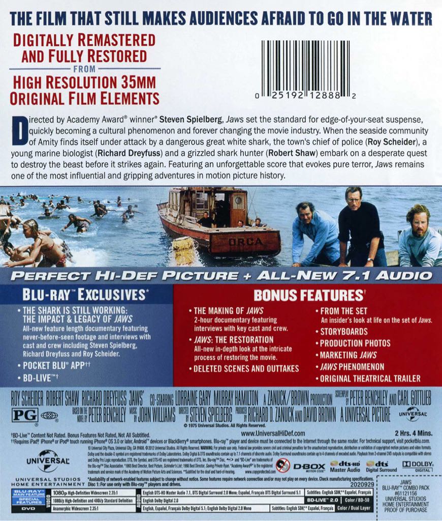 Jaws Blu-ray movie collectible [Barcode 5050582904741] - Main Image 2
