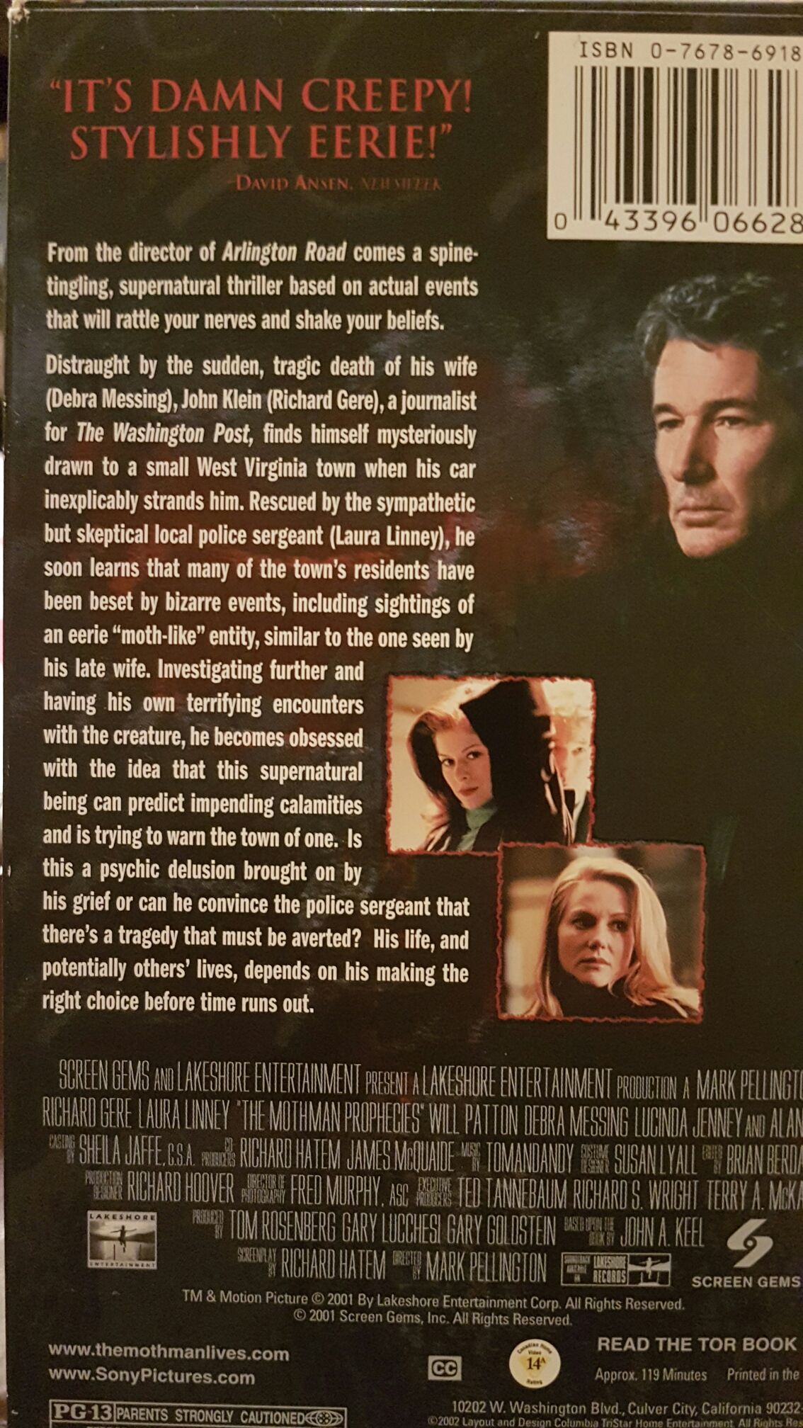 The Mothman Prophecies DVD movie collectible [Barcode 44903948352832] - Main Image 2