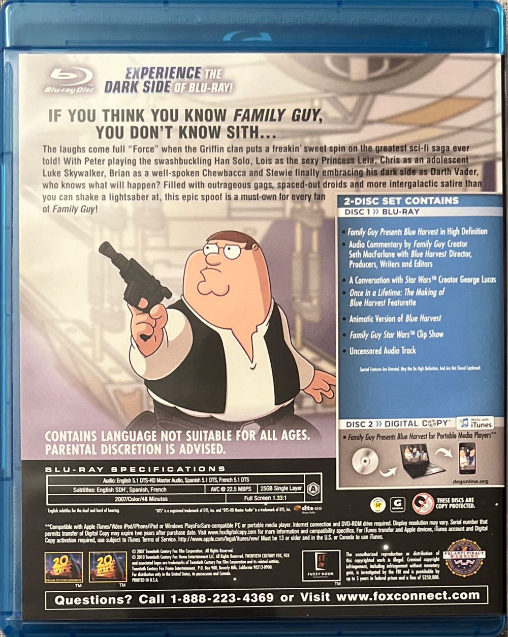 Family Guy Presents Blue Harvest Blu-ray movie collectible [Barcode 2454349686] - Main Image 2