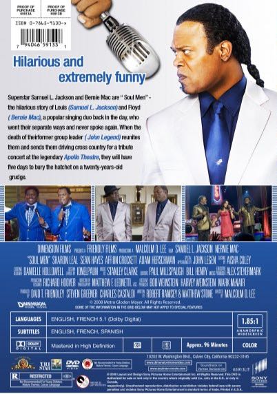 Soul Men (Burned) DVD movie collectible [Barcode 065935824435] - Main Image 2