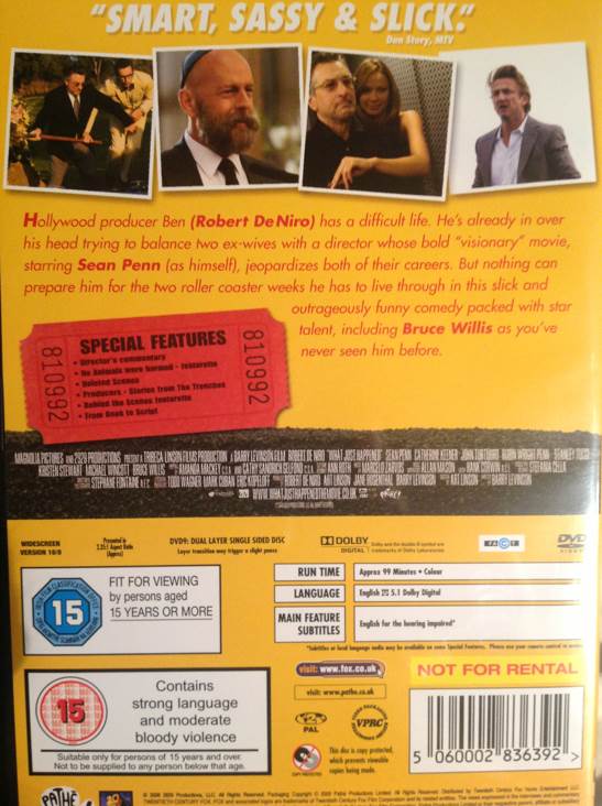 What Just Happened DVD movie collectible [Barcode 5060002836392] - Main Image 2
