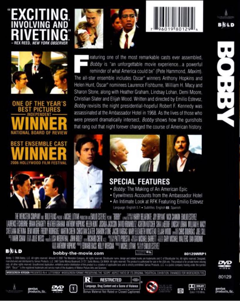 Bobby DVD movie collectible [Barcode 7899154506079] - Main Image 2