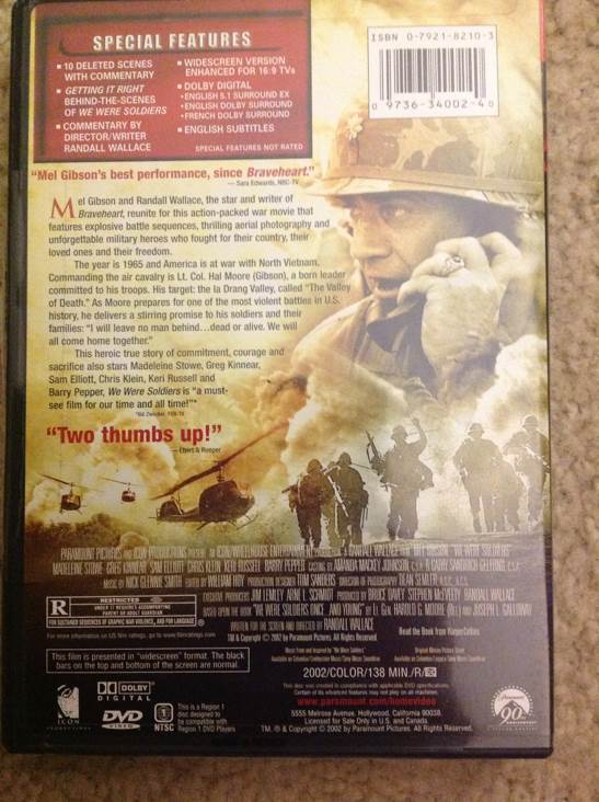 #212 We Were Soldiers DVD movie collectible [Barcode 097363400240] - Main Image 2