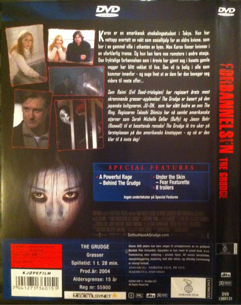 Forbannelsen / The Grudge DVD movie collectible [Barcode 7041271360151] - Main Image 2