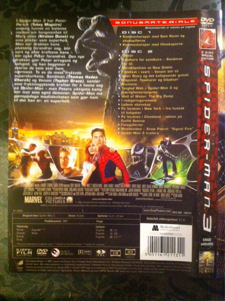Spider-Man 3 DVD movie collectible [Barcode 5051161211311] - Main Image 2
