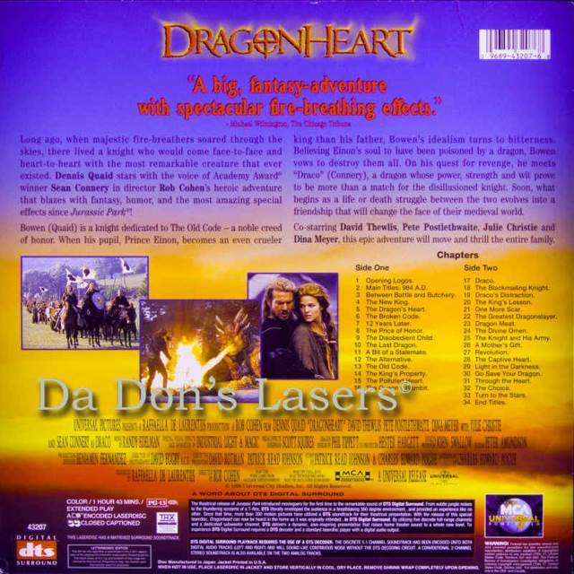 Dragonheart Laser Disc movie collectible [Barcode 096894297367] - Main Image 2