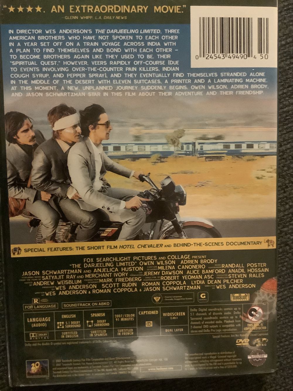 The Darjeeling Limited DVD movie collectible [Barcode 024543494904] - Main Image 3