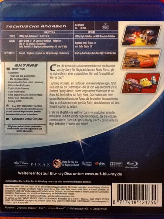 Cars Blu-ray movie collectible [Barcode 8717418121754] - Main Image 2