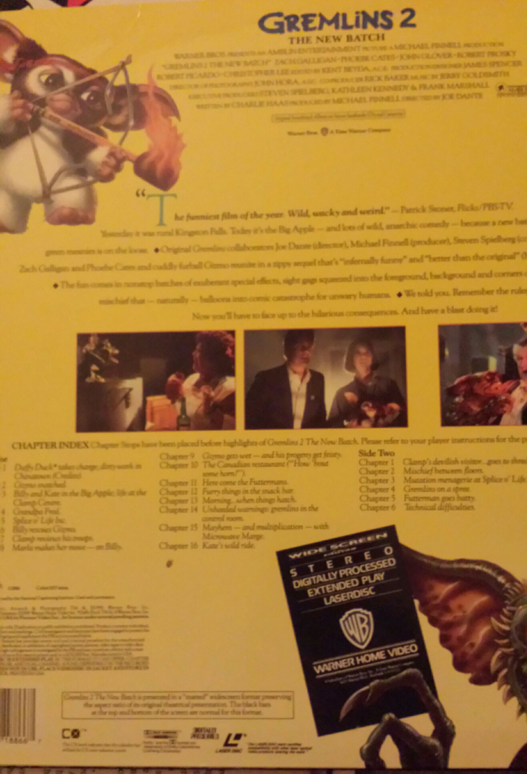 Gremlins 2: The New Batch Laser Disc movie collectible [Barcode 085391188667] - Main Image 2